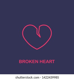 Outline broken heart icon.broken heart vector illustration. Symbol for web and mobile