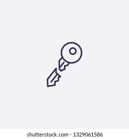 Outline Broken Key Icon Illustration Isolated Vector Sign Symbol