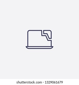 Outline Broken Laptop Icon Illustration Isolated Vector Sign Symbol