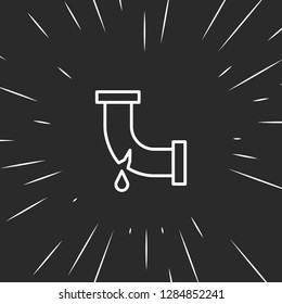 Outline broken pipe icon, illustrated icon for modern web and mobile design, simple and minimal symbol of broken pipe