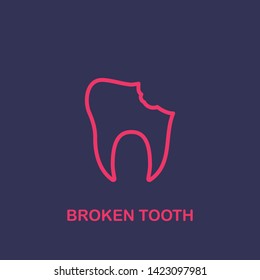 Outline broken tooth icon.broken tooth vector illustration. Symbol for web and mobile