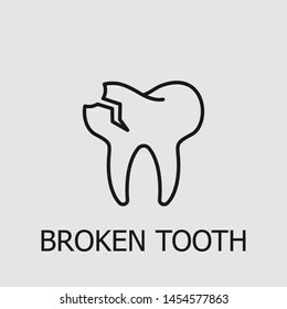 Outline broken tooth vector icon. Broken tooth illustration for web, mobile apps, design. Broken tooth vector symbol.