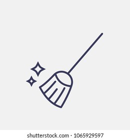 Outline broom icon illustration vector symbol