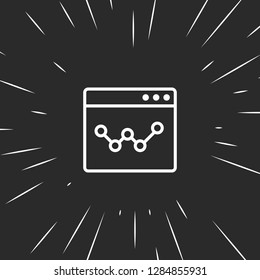 Outline browser analytics icon, illustrated icon for modern web and mobile design, simple and minimal symbol of browser analytics