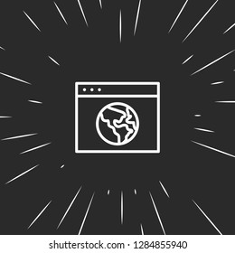 Outline browser icon, illustrated icon for modern web and mobile design, simple and minimal symbol of browser