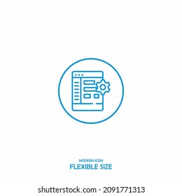 Outline browser icon illustration vector symbol for interface, page, computer, window, search, sign
