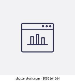 Outline browser icon illustration,vector chart sign symbol