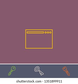 Outline browser icon.Best browser vector, illustrated icon for modern web and mobile design.Bonus broken key symbol