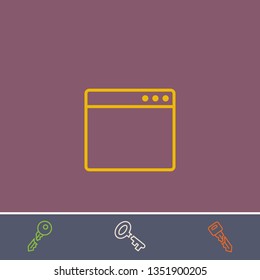 Outline browser icon.Best browser vector, illustrated icon for modern web and mobile design.Bonus broken key symbol