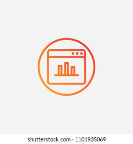Outline browser icon,gradient illustration,vector chart sign symbol