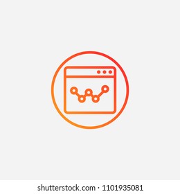 Outline browser icon,gradient illustration,vector chart sign symbol