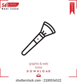 Icono de pincel de esquema. vector de icono de pincel aislado en fondo blanco. Diseño gráfico, diseño de material, iconos de Best sellers 2022, aplicación móvil, diseño de UI UX, vector de formato EPS 10