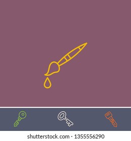 Outline brush icon.Best brush vector, illustrated icon for modern web and mobile design.Bonus broken key symbol