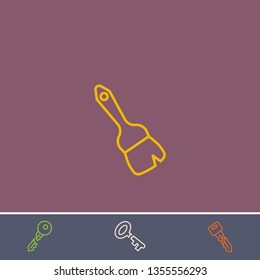 Outline brush icon.Best brush vector, illustrated icon for modern web and mobile design.Bonus broken key symbol