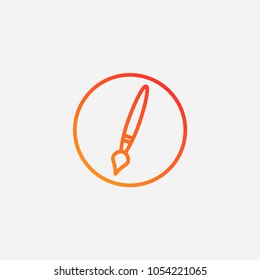 Outline brush icon.gradient illustration isolated vector sign symbol