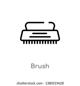 outline brush vector icon. isolated black simple line element illustration from cleaning concept. editable vector stroke brush icon on white background