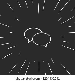 Outline bubble chat icon, illustrated icon for modern web and mobile design, simple and minimal symbol of bubble chat
