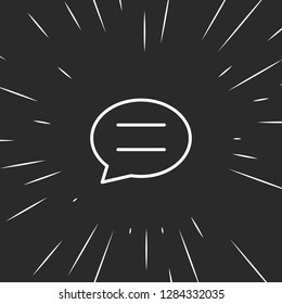 Outline bubble chat icon, illustrated icon for modern web and mobile design, simple and minimal symbol of bubble chat