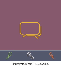 Outline bubble chat icon.Best bubble chat vector, illustrated icon for modern web and mobile design.Bonus broken key symbol