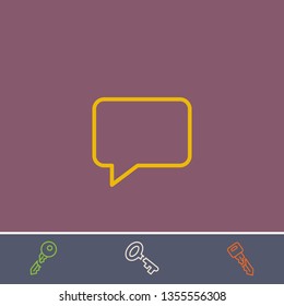 Outline bubble chat icon.Best bubble chat vector, illustrated icon for modern web and mobile design.Bonus broken key symbol