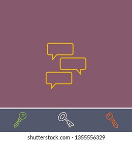 Outline bubble chat icon.Best bubble chat vector, illustrated icon for modern web and mobile design.Bonus broken key symbol