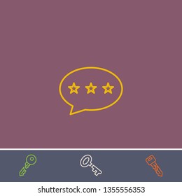 Outline bubble chat icon.Best bubble chat vector, illustrated icon for modern web and mobile design.Bonus broken key symbol