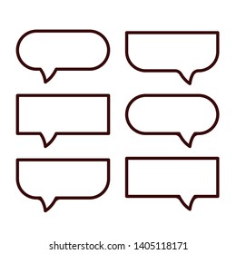 Outline bubble speech and think icon collection. Thought empty bubbles. Set of communication stickers, such as chat, feedback, emotion, review