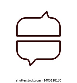 Outline bubble speech and think icon. Thought empty sticker for quote