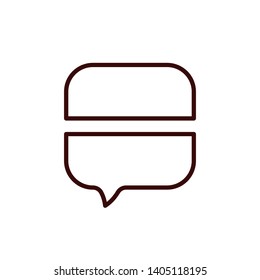 Outline bubble speech and think icon. Thought empty sticker. Chat, feedback, emotion, review template