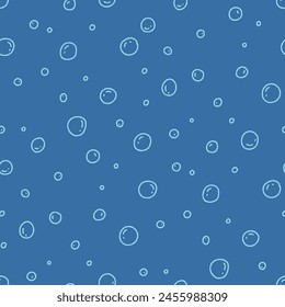 Outline Bubble Underwater Seamless Pattern Vector illustration for Print, Wallpaper, Decoration.