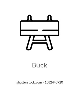 outline buck vector icon. isolated black simple line element illustration from gym equipment concept. editable vector stroke buck icon on white background