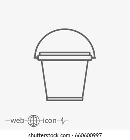 outline bucket vector icon