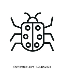 Outline Bug Line Icons Isolated On A White Background. Box Icons Sign