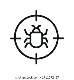 Outline Bug Line Icons Isolated On A White Background. Box Icons Sign