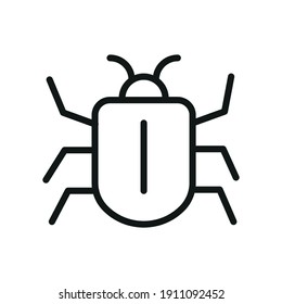 Outline Bug Line Icons Isolated On A White Background. Box Icons Sign