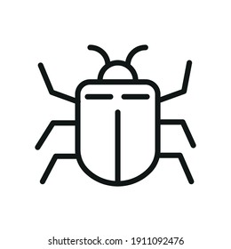 Outline Bug Line Icons Isolated On A White Background. Box Icons Sign