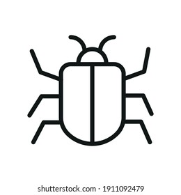 Outline Bug Line Icons Isolated On A White Background. Box Icons Sign