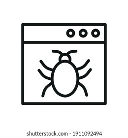 Outline Bug Line Icons Isolated On A White Background. Box Icons Sign
