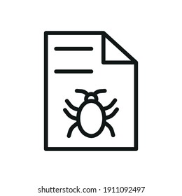 Outline Bug Line Icons Isolated On A White Background. Box Icons Sign