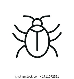 Outline Bug Line Icons Isolated On A White Background. Box Icons Sign