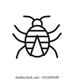 Outline Bug Line Icons Isolated On A White Background. Box Icons Sign