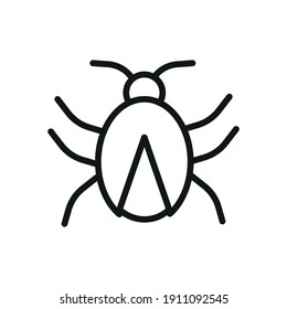 Outline Bug Line Icons Isolated On A White Background. Box Icons Sign
