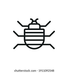 Outline Bug Line Icons Isolated On A White Background. Box Icons Sign