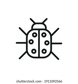 Outline Bug Line Icons Isolated On A White Background. Box Icons Sign
