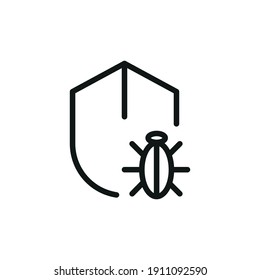 Outline Bug Line Icons Isolated On A White Background. Box Icons Sign