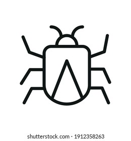 Outline Bug Line Icons Isolated On A White Background. Box Icons Sign