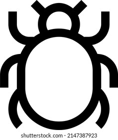 Outline Bug Line Icons Isolated On A White Background. Box Icons Sign
