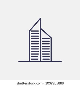 Outline building  icon illustration vector symbol