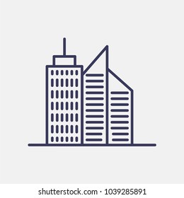 Outline building  icon illustration vector symbol