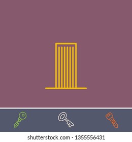 Outline building icon.Best building vector, illustrated icon for modern web and mobile design.Bonus broken key symbol